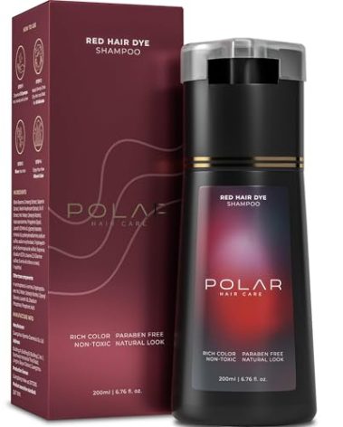 Polar Haircare - Red Coloring Shampoo for Gray Hair for Women & Men - Natural Semi Permanent Personal Color Product - Vegan Ammonia-Free Color Shampoo for Gray Hair - 3-in-1 Total Coverage 6.76 Fl Oz
