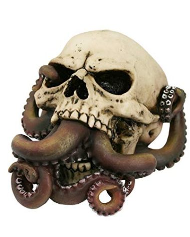 Pacific Giftware Nautical Decor Kraken Octopus Tentacles Protruding Cthulhu Skull Deadly Ocean Pirate Collectible Decorative Figurine 6.5 Inch Long