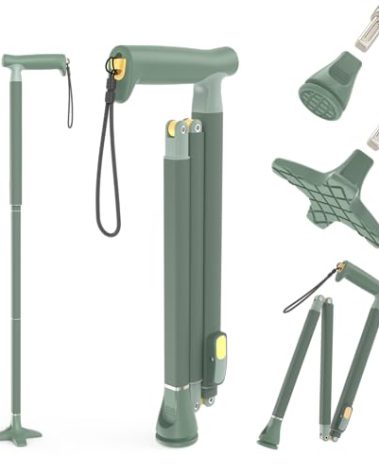Michael Graves Quick Fold Walking Cane for Men and Women - Foldable Walking Stick for Stability and Style - Collapsible Folding Cane - Walking Sticks for Seniors & Adults