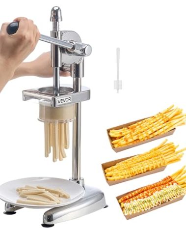 VEVOR Super long French Fry Squeezer, Commercial Fried Potato Strips Maker, Extra Long Japanese Style French Fries Maker with Pull-out Extruder, Manual Mashed Potato Extruder for Food Truck, Kitchen