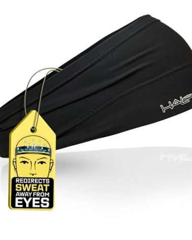 Halo Headband Bandit - Wide Pullover Sweatband for Both Men and Women, Black