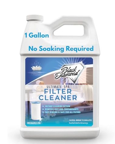 Ultimate Spa Filter Cleaner Fast-Acting Spray. Instant clean for Hot Tub & Pool Filters leaving behind no sticky residue. Prolongs filter life and pool equipment. No soaking. (1-Gallon)