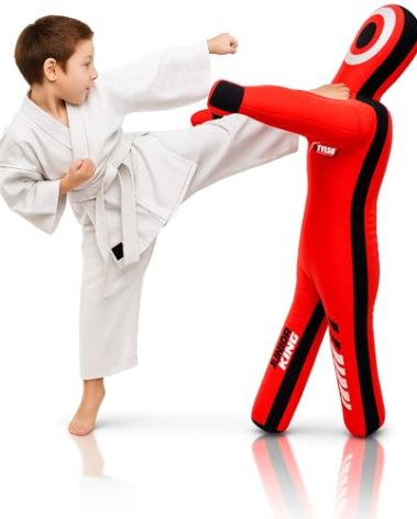 Un-Filled Wrestling Dummy for Kids – Youth Grappling Dummies BJJ, MMA, Jiu Jitsu & Judo Training Partner – Durable Martial Arts Practice Buddy (Red, 3ft / 36 Inches)