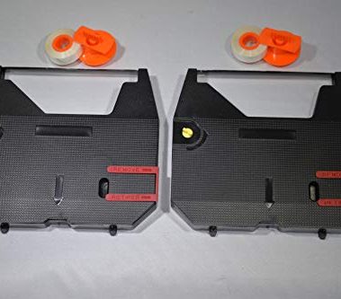 FJA Products Replacement Typewriter Ribbons & Lift Off Correction Tape Spools for Brother GX-6750 / GX6750 / GX 6750 Typewriter. Includes 2 Black Typewriter Cartridges and 2 Correction Spools