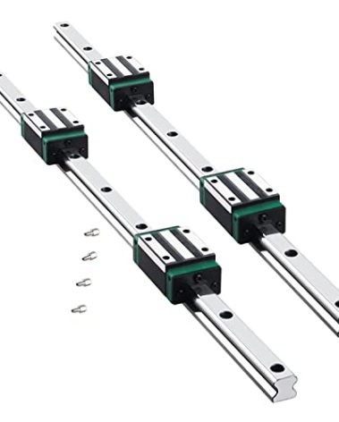 CHUANGNENG Linear Rail 2PCS HGR15 1200mm Linear Guide Rail HGH15CA HGH15 Linear Slide Rail + 4PCS HGH15CA Carriage Slider Block CNC Kit for DIY CNC Routers Lathes Mills