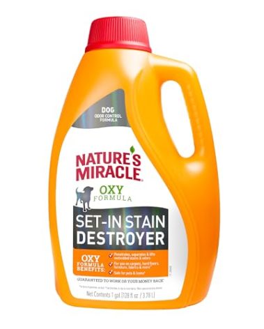 Nature’s Miracle Set-In Stain Destroyer Dog, Oxy Formula With Orange Scent, 1 Gallon
