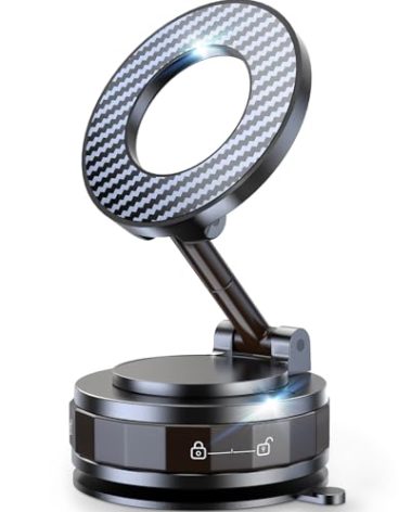 Vacuum Magnetic Car Phone Holder for Mag-Safe [89+LBS Suction & 3200gf Magnetic] 360° Adjustable Ultra Suction Cup Phone Holders for Your Car, Car Mount for iPhone 17 Pro Max 16 15 14 13 12 Air Plus