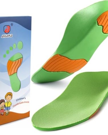 Ailaka Kids Orthotic Cushioning Arch Support Shoe Insoles, Children Pu Foam Inserts for Flat feet, Plantar Fasciitis, Feet Heel Pain Relief