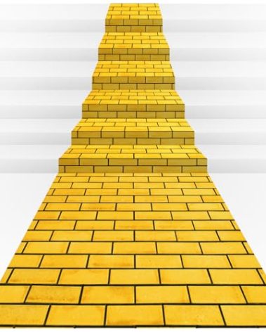 6Pcs Total 4.5x54 Feet Yellow Brick Road Floor Runner for Wizard Oz Party Decorations,Long Disposable Brick Stone Wall Backdrop Tablecloth for Halloween Princess Cosplay Medieval Castle Party Supplies