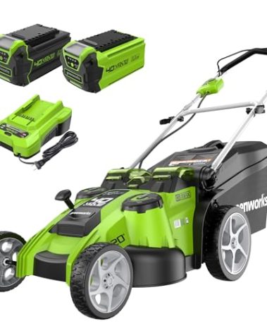 Greenworks 40V 20" Twin Blade Mower, 4.0Ah + 2.0Ah Battery