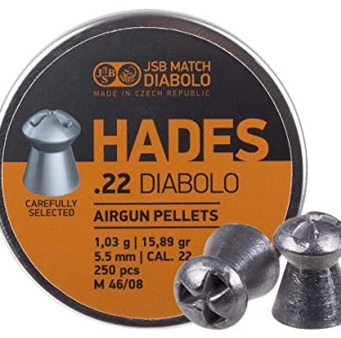 JSB Match Diabolo Hades .22 Cal, 15.89 Grain, Hollowpoint, 250 Count