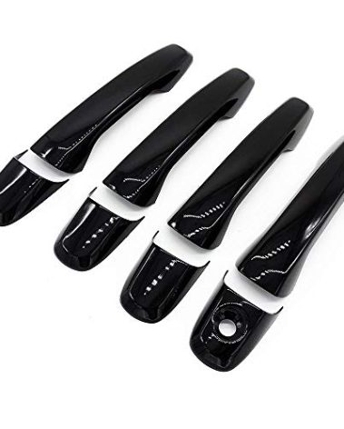 S SIZVER Exclusive Glossy Black Series Stick-On Door Handle Overlays Compatible with 2011-2016 Ford Explorer+Edge