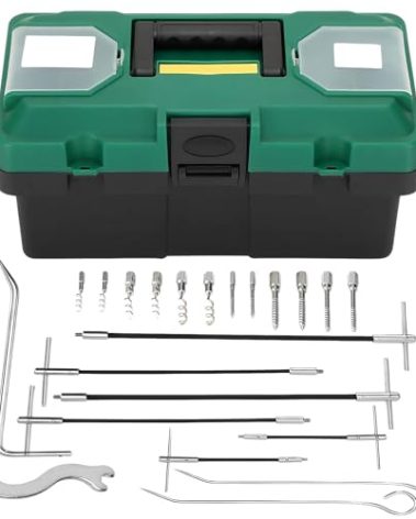 AIWFL 23pcs Packing Extractor Set Stainless Steel Packing Puller Set Packing Tool Set Flexible Packing Hook Sets Includes Flexible Shaft Removeable Tip Corkscrew Type Wrench Toolbox