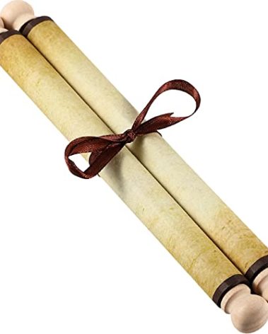 Makevivi 1 PCS Blank Scroll Paper with Wood Rods, for Naughty or Nice List, Writing, Wedding Vows, Invitation, Love Letter, Cosplay Prop, Renaissance, 7.1 x 30.5 inches