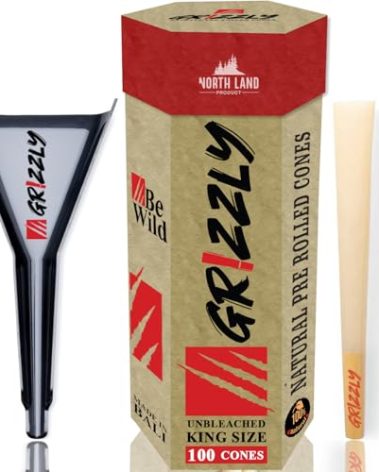 NLP Pre Rolled Cones | King Size Cones | 100 Pack | Organic Cones | Natural Rolling Paper with Tips Pre-Rolled Rolls Papers prerolled cone papers, King Size 109mm