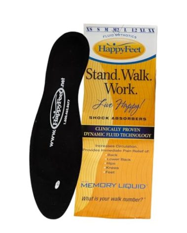 Happy Feet Plantar Fasciitis Flat Feet Orthotic High Arch Support Gel Insert Shoe Insoles for Mens and Womens (L)