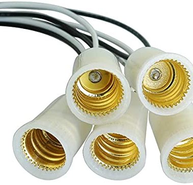 E12 Lamp Socket 5PCS Candle Candelabra E12 Light Lamp Socket Holder Base with Leads