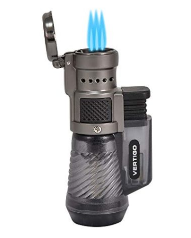 Vertigo by Lotus Cyclone Triple Torch Cigar Lighter Charcoal 2 Pack