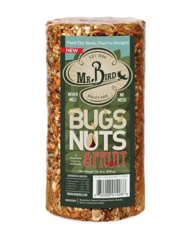 Mr. Bird Bugs Nuts & Fruit Cylinder Block 24 oz Bird Seed Feed