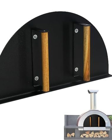 Simond Store Stainless Steel Heavy Duty Oven Door (20'L x 11'H) with Wooden Handle for Indoor & Outdoor Pizza Oven