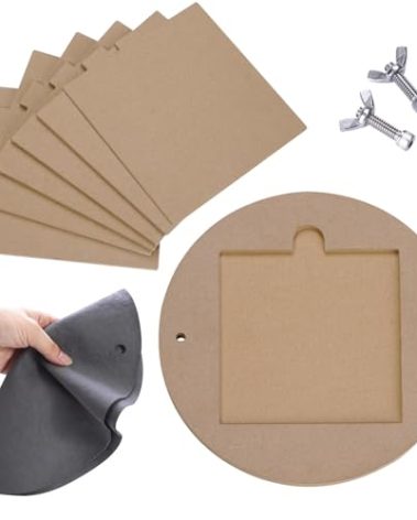 LEOLIO Pottery Wheel Bat System, Upgraded 12” Round Outer Bat Tool Set with 1pc Batmate & 6-Pack 7” Square Inner Bats, Bat Adapter with Portable Inserts for Potters and Clay Artists