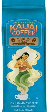 Kauai Coffee Koloa Estate Medium Roast - Whole Bean Coffee, 10 oz Package