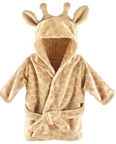 Hudson Baby Unisex Baby Plush Animal Face Bathrobe, Giraffe, 0-9 Months