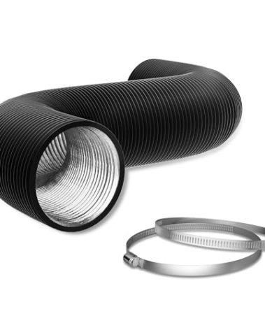 Flexible 10 Inch Aluminum Ducting -4 Layer Protection Dryer Vent Hose for HVAC Heating Cooling Ventilation and Exhaust, 2 Clamps Included