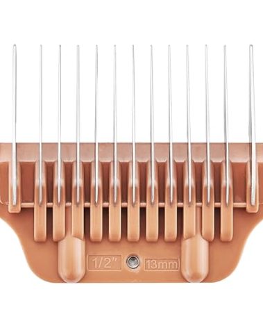 13MM 1/2Inch Pet Grooming Clipper Attachment Guard Comb, for Wide A5 Blades, Compatible with Andis, Conair, Wahl, Laube, Thrive, Bucchelli, or other A5 Series, Only Fit for 10W/15W/30W Wide Blade