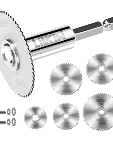 LitKiwi 1/4-Inch Hex Shank Rotary Drill Saw(with 5PCS Blades),HSS Saw Disc Wheel Cutting Blades for Drills Rotary Tools