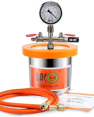 BACOENG Universal Vacuum Chamber Series: 1.2 Quart Stainless Steel Vacuum Chamber Kit, Vacuum Degassing Chamber for Resin, Silicone and Epoxies