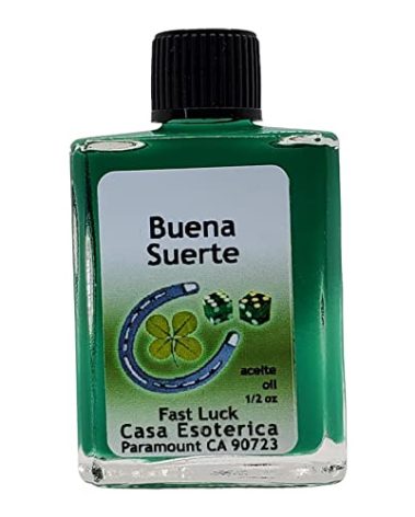 Fast Luck Oil (Buena Suerte Aceite) Spiritual Anointing Oil by CASA ESOTERICA MAGICK SPACE - Good Fortune - Attract Abundance, Success & Opportunities-0.5 FL OZ (1 Pack)