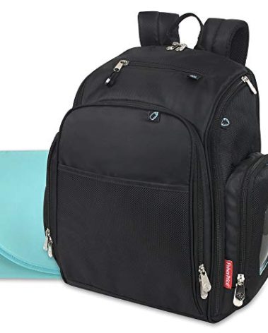 Fisher-Price Large Multi-Pocket Multifunction Kaden Baby Diaper Bag Backpack for Infant Boys & Girls (Black)