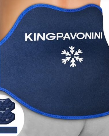 KingPavonini Extra Large Ice Pack for Back Pain Relief with Extension Strap, 2 Pack Reusable Lower Back Gel Ice Pack Wrap for Lumbar Surgery, Sciatica, Herniated Disc, Coccyx Pain, Cold/Hot Therapy