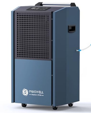 Moiswell 190 Pints Commercial Dehumidifier with Pump for Basements, Industrial Heavy Duty Commercial-grade Portable Dehumidifiers for Large Spaces Warehouse Grow Room, Water Damage Restoration