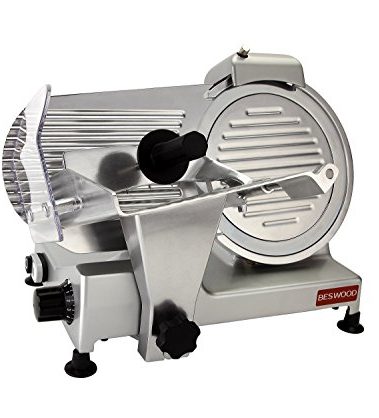 BESWOOD 10" Premium Chromium-plated Steel Blade Electric Deli Meat Cheese Food Slicer Commercial and for Home use 240W BESWOOD250