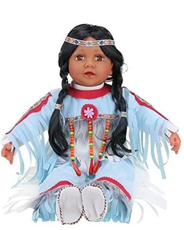 22" Collectible Native American (Indian) Vinyl Doll - VM221130 (Blue-Tanvi)