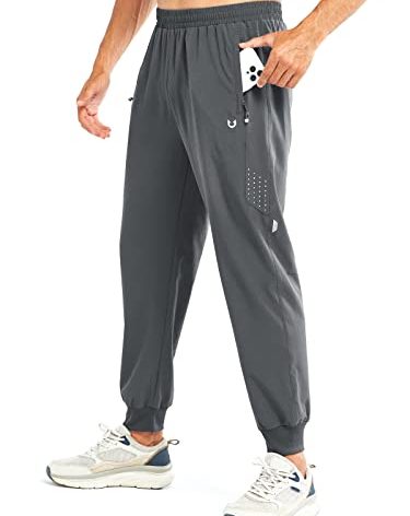 NORTHYARD Men's Athletic Running Pants Lightweight Workout Joggers Quick Dry Gym Sweatpants Active Sports Track Training SMOKEGREY XL