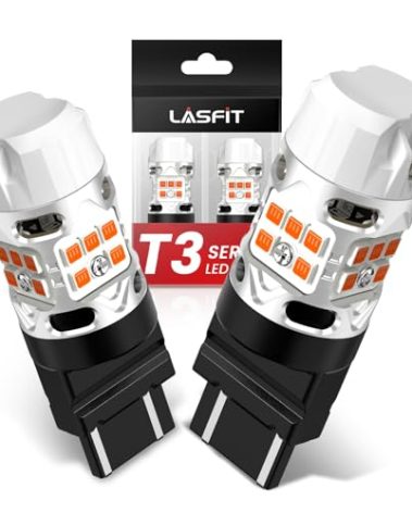 LASFIT 4257 4257NA LED Bulb Built In Resistor Front Turn Signal Light for Ford Maverick Accessories XL XLT Lariat Ford F-150 F-250/F-350/F-450 Super Duty CANBUS Error Free Amber Parking Light(2pcs)