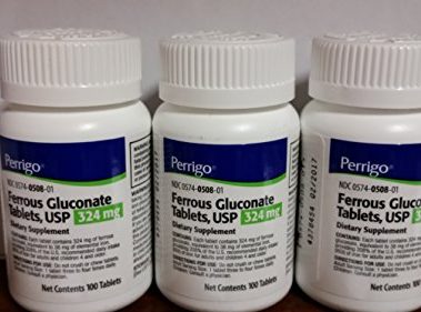 Ferrous Gluconate, 324mg, 100 Tablets, 3-Pack