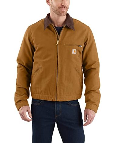 Carhartt mens Duck Detroit Jacket (Big & Tall) Work Utility Outerwear, Carhartt Brown, Medium Big Tall US