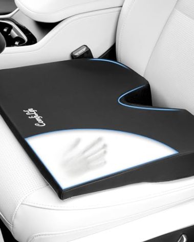 ComfiLife Car Seat Cushion–Premium Wedge 100% Polyurethane Foam Car Cushions for Driving–Auto Seat Cushion–Back & Sciatica Pain Relief for Long Drives–Comfort for Car Driver,Office, Truck Seat (Black)