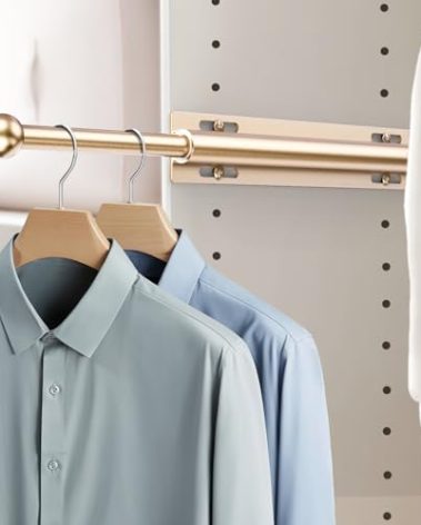 Supforce Valet Rod for Closet Pull Out, Retractable Slide Out Valet Rod Closet Organization, 12" Aluminum Valet Clothing Hanger Rods Perfect for Suits, Dresses & Freshly Pressed Clothes