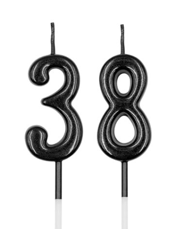 38th & 83rd Birthday Candles, Black Number 38 83 Candle for Cake, Happy Birthday Cake Topper Decoration for Birthday Anniversary Celebration Party Supplies