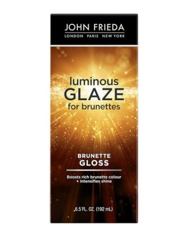 John Frieda Brilliant Brunette Luminous Glaze, Hair Gloss Enhances Rich Color and Boosts Shine for Silky Brunette Hair, Enhances While Mending Damaged Hair Surfaces, 6.5 Oz