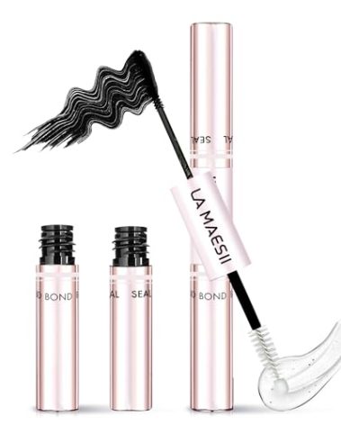 LA MAESII Lash Cluster Glue Lash Bond and Seal Waterproof Lash Glue for Eyelash Clusters 10ml Bond and Seal 2-in-1 Home Use Strong Hold 72H