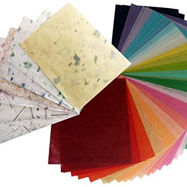 60 Sheets 8.5 x 11 inch handmade paper mulberry paper sheets for crafts japanese tissue paper with designs 8.5 by 11 inch letter size collage art supplies soap paper packaging wrap soap supplies bulk