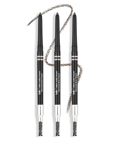 bdb Universal Eyebrow Pencil - Precision Tip & Spoolie, Waterproof, Define Shape & Fill Brows, 3-Pack