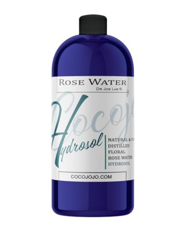 Rose Hydrosol Water Spray Toner 32 oz for Face Hydrating Mist Hydration Pure & Natural Rosewater Hydrosol All Skin Types Face Skin Pores Body Locs Cleansing Bulk Refill COCOJOJO - Packaging May Vary