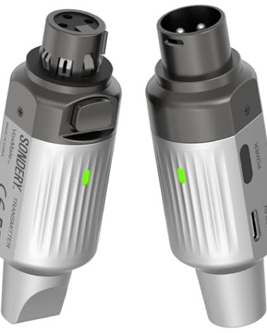 Sondery Professional UHF Wireless XLR Transmitter and Receiver, 7-Channel Wireless Microphone System for Stable Transmission, 165ft Range, Wireless Mic Adapter for Dynamic Mics/PA/Mixer/DSLR Cameras